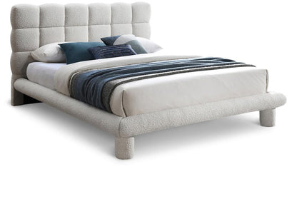 Meridian Furniture - Deco Cream Boucle Fabric King Bed - DecoCream-K veiw 1