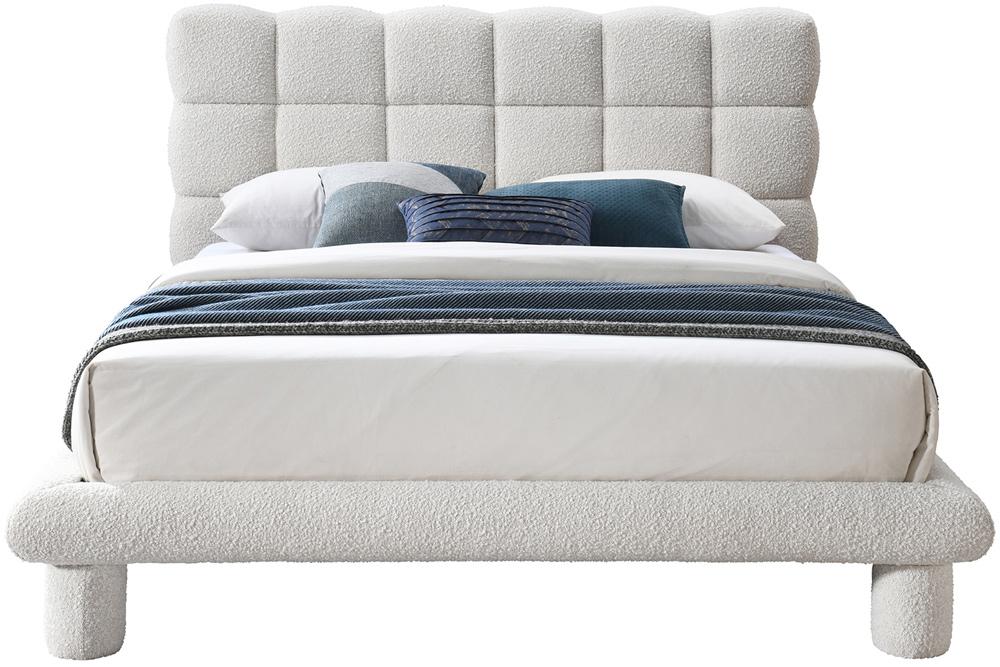 Meridian Furniture - Deco Cream Boucle Fabric King Bed - DecoCream-K veiw 3