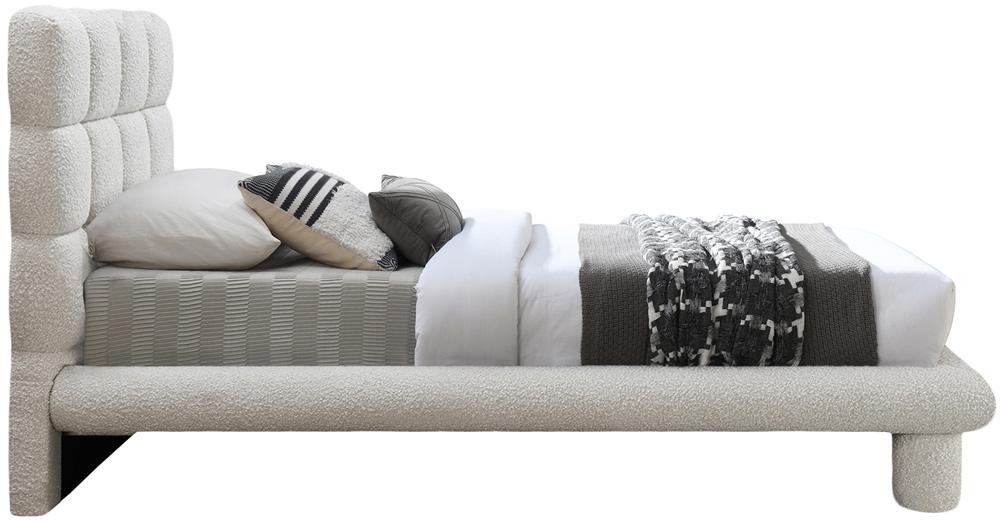 Meridian Furniture - Deco Cream Boucle Fabric Twin Bed - DecoCream-T veiw 4