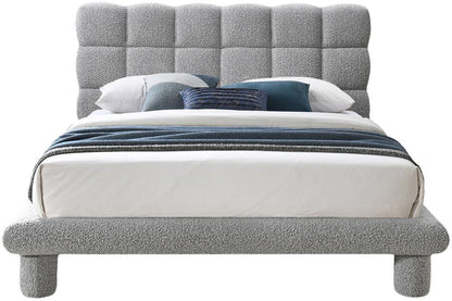 Meridian Furniture - Deco Grey Boucle Fabric Full Bed - DecoGrey-F veiw 3