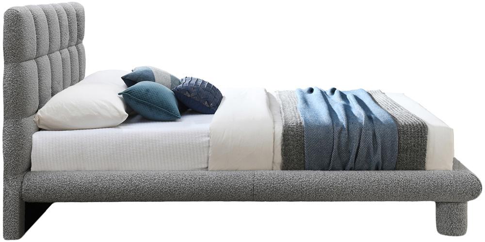 Meridian Furniture - Deco Grey Boucle Fabric Full Bed - DecoGrey-F veiw 4