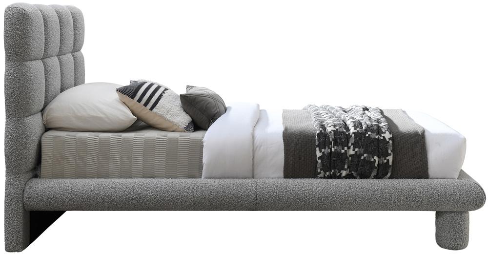 Meridian Furniture - Deco Grey Boucle Fabric Twin Bed - DecoGrey-T veiw 4