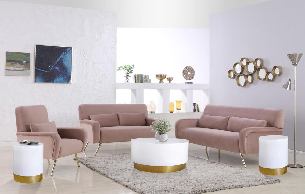 Meridian Furniture - Deco White/Gold Coffee Table - 215-C veiw 2