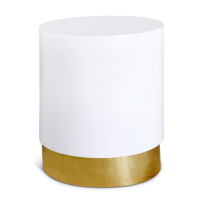 Meridian Furniture - Deco White/Gold End Table - 215-E veiw 1