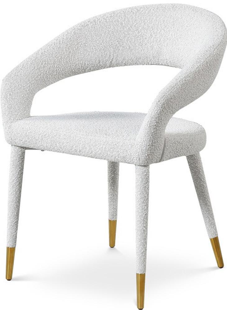 Meridian Furniture - Destiny Cream Boucle Fabric Dining Chair - 539Cream-C veiw 1
