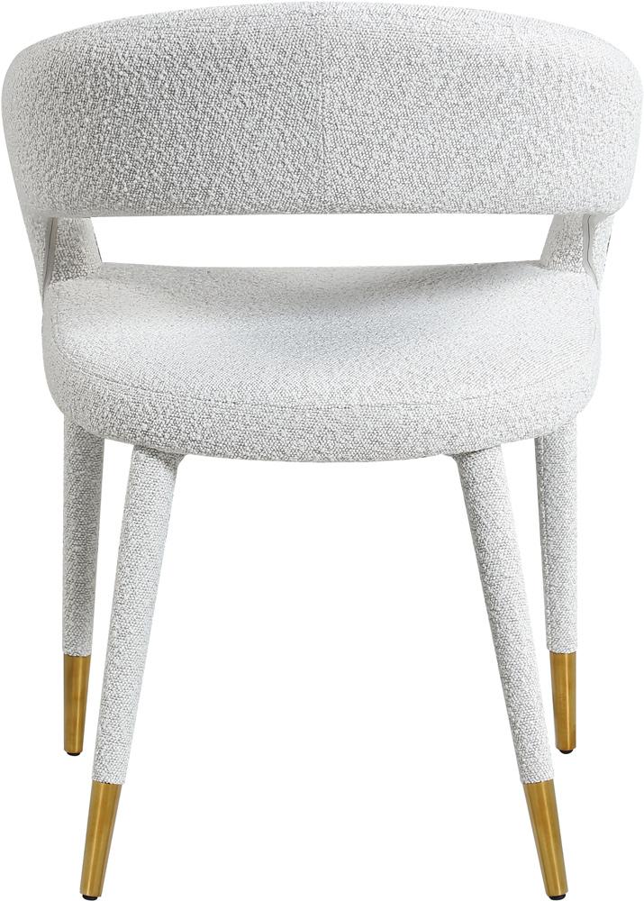 Meridian Furniture - Destiny Cream Boucle Fabric Dining Chair - 539Cream-C veiw 3