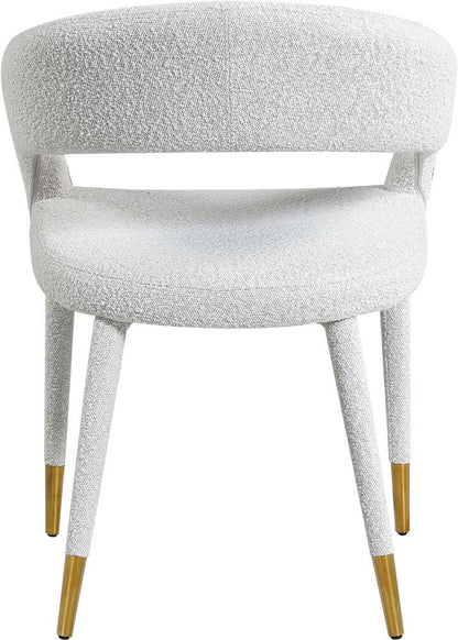 Meridian Furniture - Destiny Cream Boucle Fabric Dining Chair - 539Cream-C veiw 3