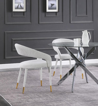 Meridian Furniture - Destiny Cream Boucle Fabric Dining Chair - 539Cream-C veiw 7