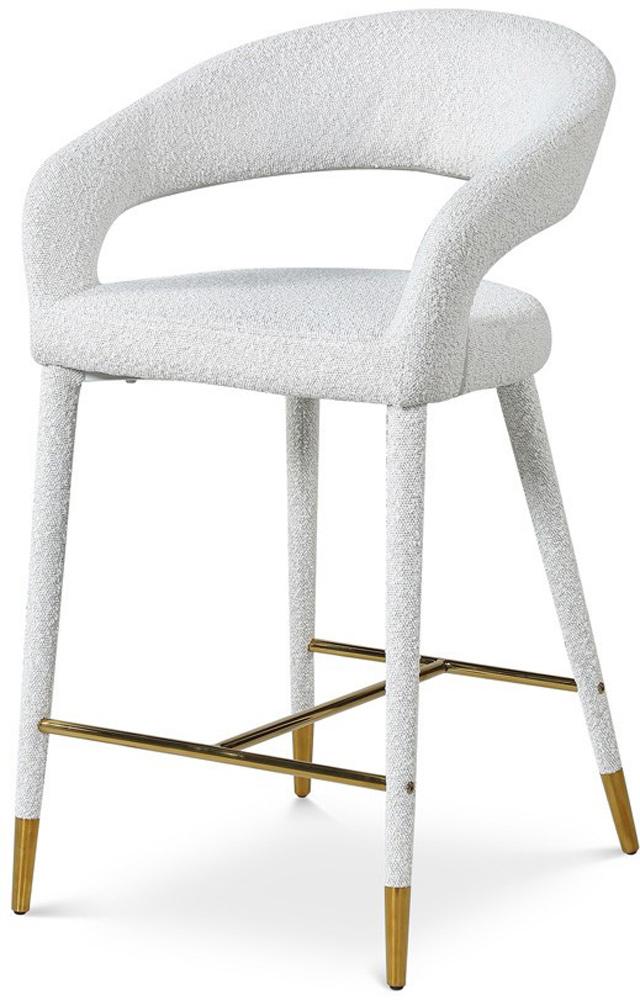 Meridian Furniture - Destiny Cream Fabric Stool - 542Cream-C veiw 1