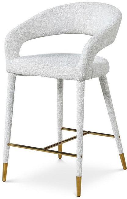 Meridian Furniture - Destiny Cream Fabric Stool - 542Cream-C veiw 1