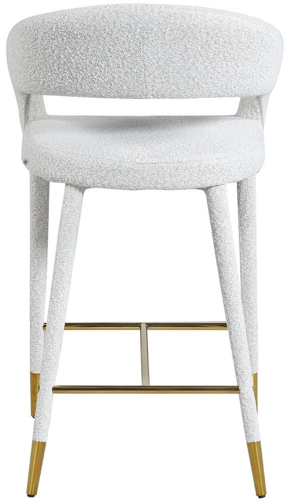Meridian Furniture - Destiny Cream Fabric Stool - 542Cream-C veiw 3