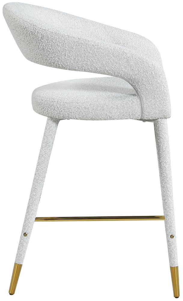 Meridian Furniture - Destiny Cream Fabric Stool - 542Cream-C veiw 5
