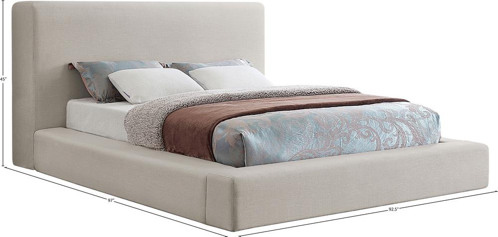 Meridian Furniture - Devin Beige Linen Textured Fabric King Bed - DevinBeige-K veiw 7
