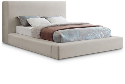 Meridian Furniture - Devin Beige Linen Textured Fabric Queen Bed - DevinBeige-Q veiw 1