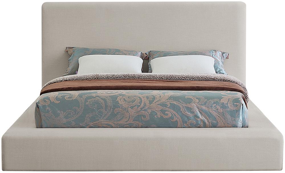 Meridian Furniture - Devin Beige Linen Textured Fabric Queen Bed - DevinBeige-Q veiw 3
