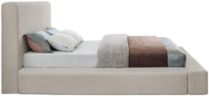 Meridian Furniture - Devin Beige Linen Textured Fabric Queen Bed - DevinBeige-Q veiw 5