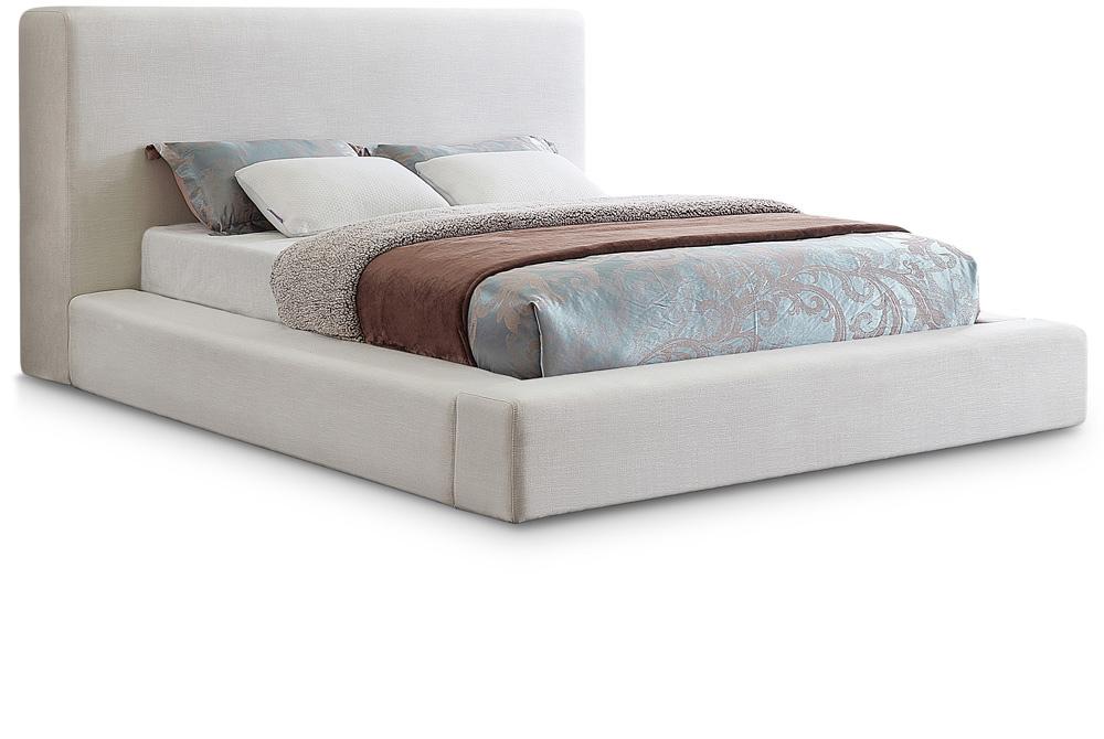 Meridian Furniture - Devin Cream Linen Textured Fabric Full Bed - DevinCream-F