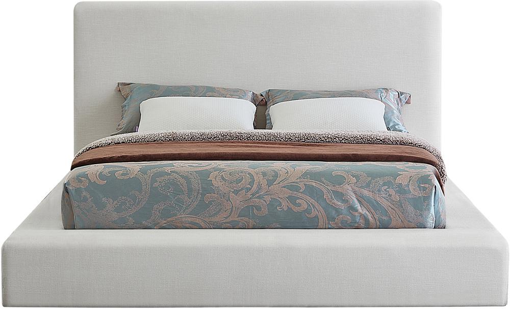 Meridian Furniture - Devin Cream Linen Textured Fabric Full Bed - DevinCream-F