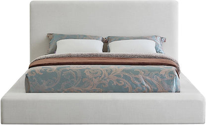 Meridian Furniture - Devin Cream Linen Textured Fabric Queen Bed - DevinCream-Q veiw 3