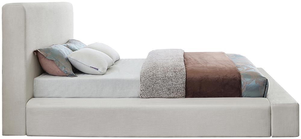 Meridian Furniture - Devin Cream Linen Textured Fabric Queen Bed - DevinCream-Q veiw 5