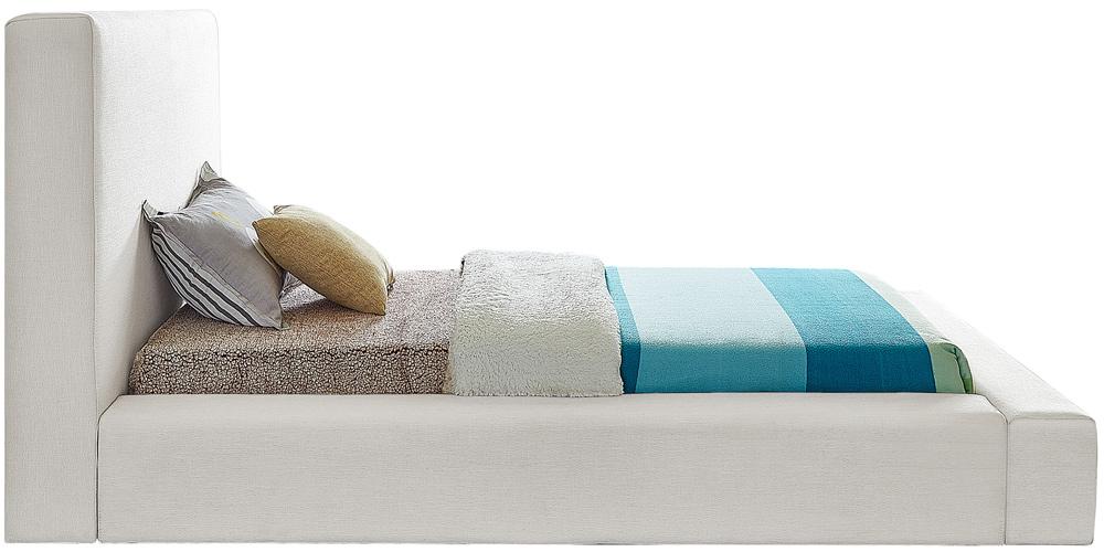 Meridian Furniture - Devin Cream Linen Textured Fabric Twin Bed - DevinCream-T veiw 5