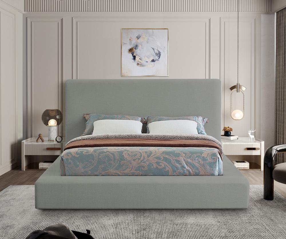 Meridian Furniture - Devin Grey Linen Textured Fabric Full Bed - DevinGrey-F veiw 4