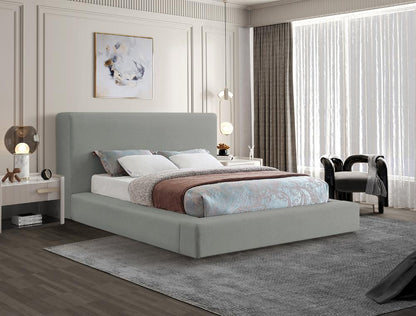 Meridian Furniture - Devin Grey Linen Textured Fabric King Bed - DevinGrey-K veiw 2