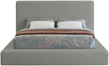 Meridian Furniture - Devin Grey Linen Textured Fabric Queen Bed - DevinGrey-Q veiw 3