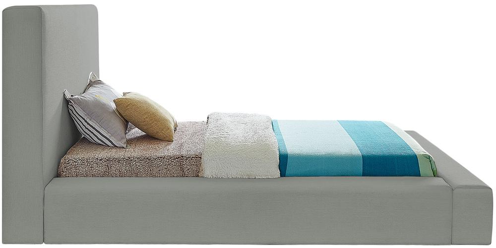 Meridian Furniture - Devin Grey Linen Textured Fabric Twin Bed - DevinGrey-T veiw 5