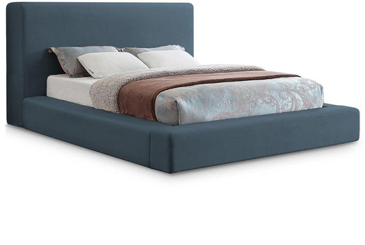Meridian Furniture - Devin Navy Linen Textured Fabric King Bed - DevinNavy-K veiw 1