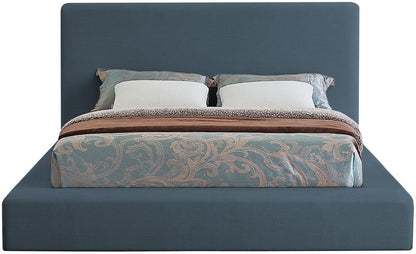 Meridian Furniture - Devin Navy Linen Textured Fabric Queen Bed - DevinNavy-Q veiw 3