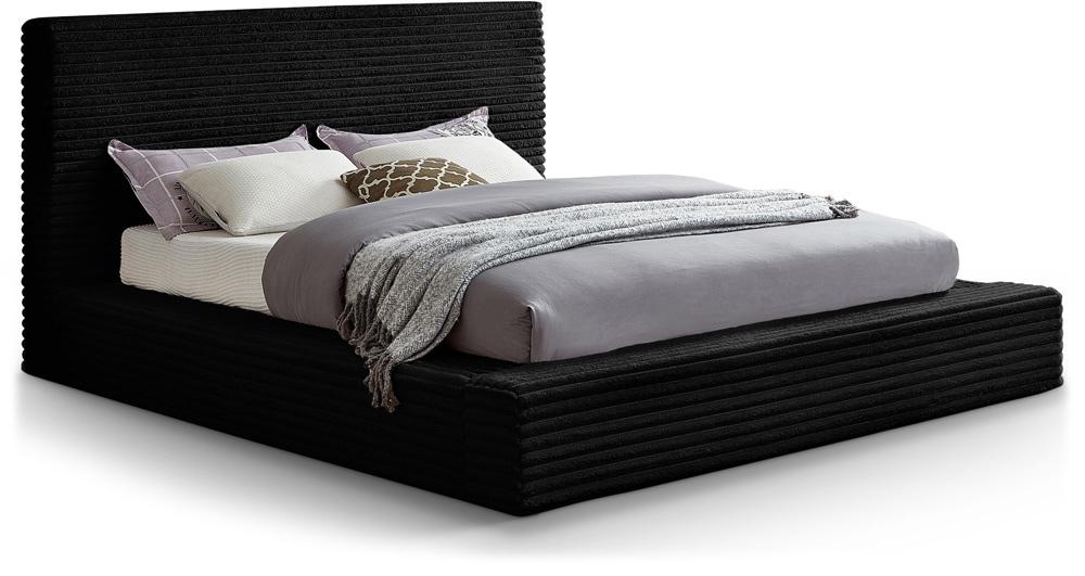 Meridian Furniture - Dexter Black Corduroy Fabric Queen Bed - DexterBlack-Q veiw 1