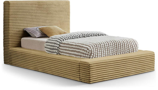 Meridian Furniture - Dexter Camel Corduroy Fabric Twin Bed - DexterCamel-T veiw 1