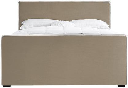 Meridian Furniture - Dillard Beige Velvet Full Bed - DillardBeige-F veiw 3