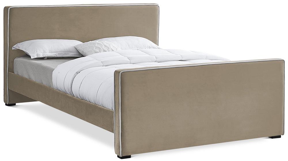Meridian Furniture - Dillard Beige Velvet King Bed - DillardBeige-K veiw 1