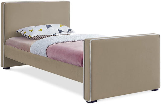 Meridian Furniture - Dillard Beige Velvet Twin Bed - DillardBeige-T veiw 1
