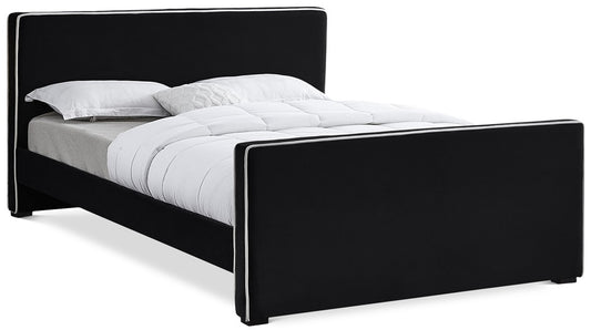 Meridian Furniture - Dillard Black Velvet Full Bed - DillardBlack-F veiw 1