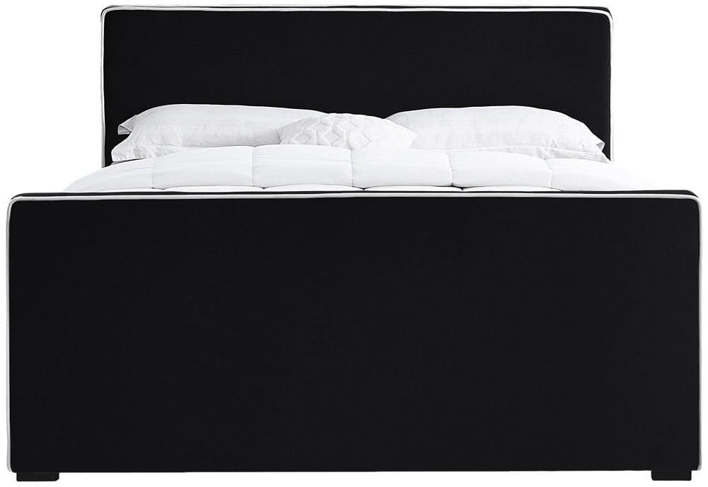 Meridian Furniture - Dillard Black Velvet Full Bed - DillardBlack-F veiw 3