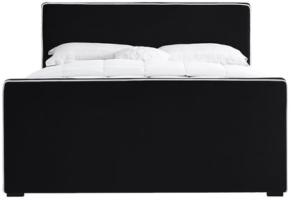 Meridian Furniture - Dillard Black Velvet Queen Bed - DillardBlack-Q veiw 3