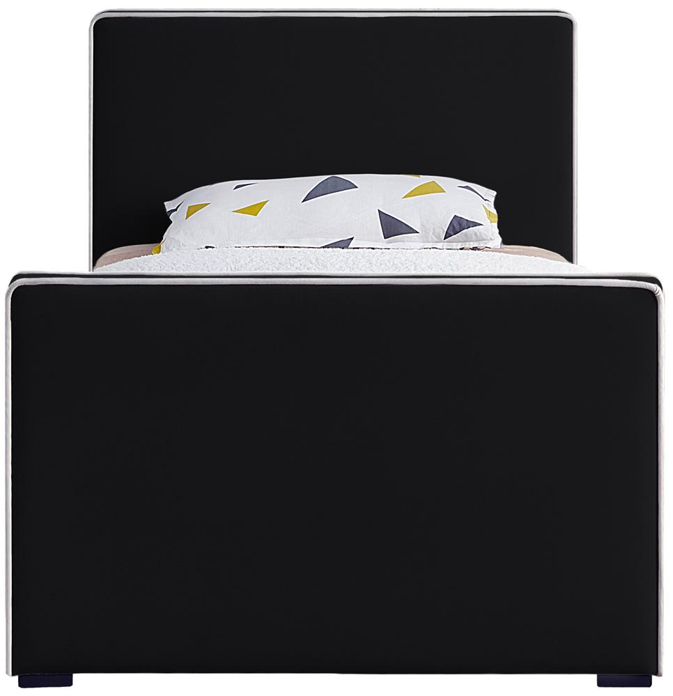 Meridian Furniture - Dillard Black Velvet Twin Bed - DillardBlack-T veiw 3