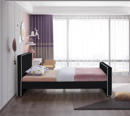Meridian Furniture - Dillard Black Velvet Twin Bed - DillardBlack-T veiw 5