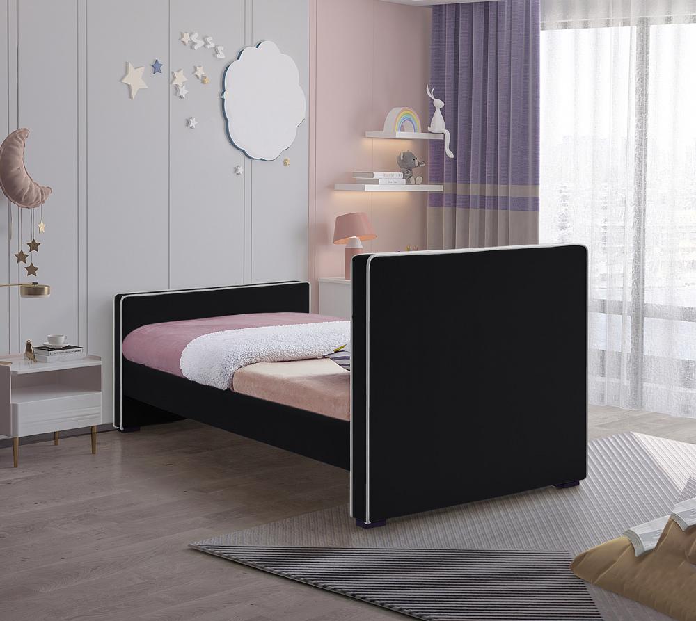 Meridian Furniture - Dillard Black Velvet Twin Bed - DillardBlack-T veiw 6