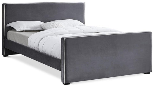 Meridian Furniture - Dillard Grey Velvet Full Bed - DillardGrey-F veiw 1