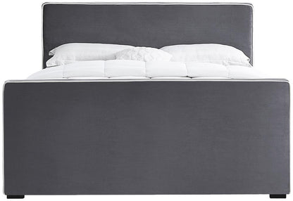 Meridian Furniture - Dillard Grey Velvet Full Bed - DillardGrey-F veiw 3