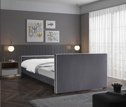 Meridian Furniture - Dillard Grey Velvet Full Bed - DillardGrey-F veiw 6