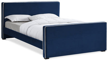 Meridian Furniture - Dillard Navy Velvet Full Bed - DillardNavy-F veiw 1