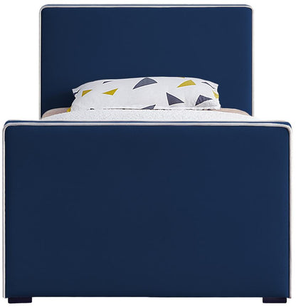 Meridian Furniture - Dillard Navy Velvet Twin Bed - DillardNavy-T veiw 3