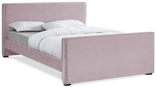 Meridian Furniture - Dillard Pink Velvet Full Bed - DillardPink-F veiw 1