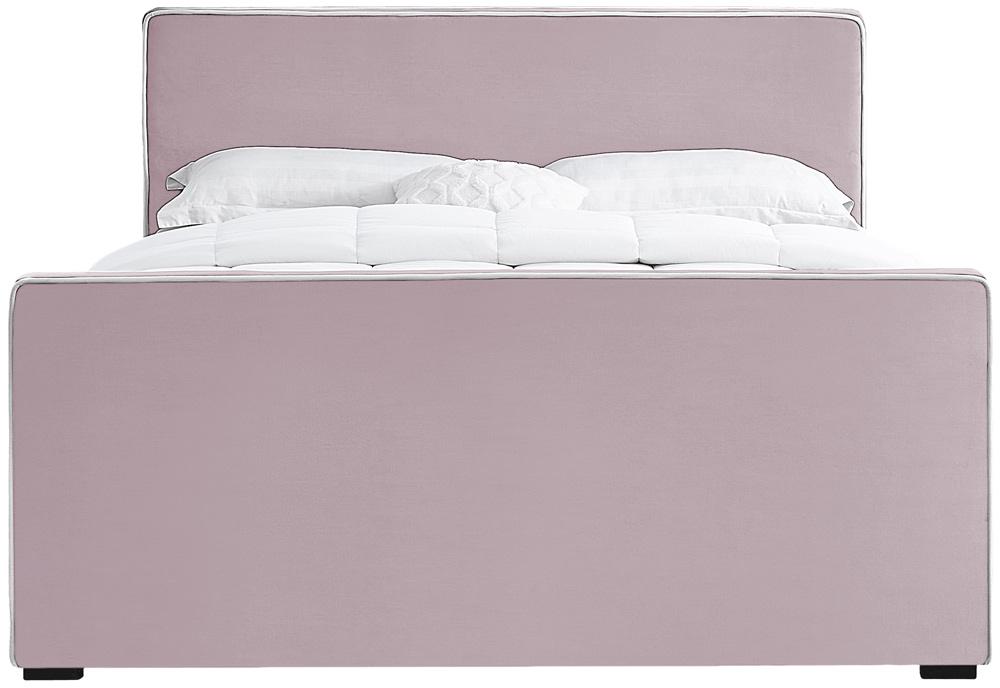 Meridian Furniture - Dillard Pink Velvet Full Bed - DillardPink-F veiw 3