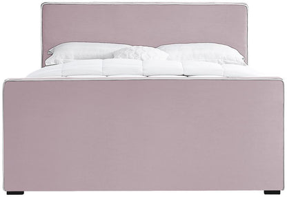 Meridian Furniture - Dillard Pink Velvet Full Bed - DillardPink-F veiw 3